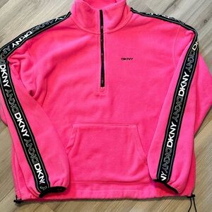 DKNY Pink Fleece Pullover M
